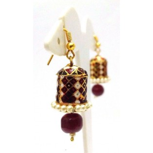 Meenakari Minakari Enamel Jhumka Jhumki Handmade Earring Jewelry Chandelier A122